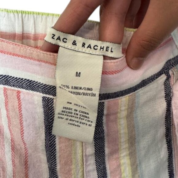 Zac & Rachel multicolor pastel stripes cropped pants size M - Picture 6 of 6